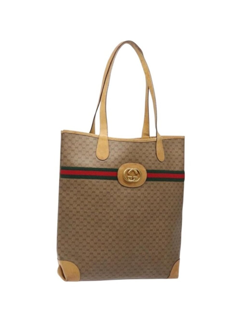 GUCCI Micro GG Supreme Web Sherry Line Bag PVC Beige 002 904 0131